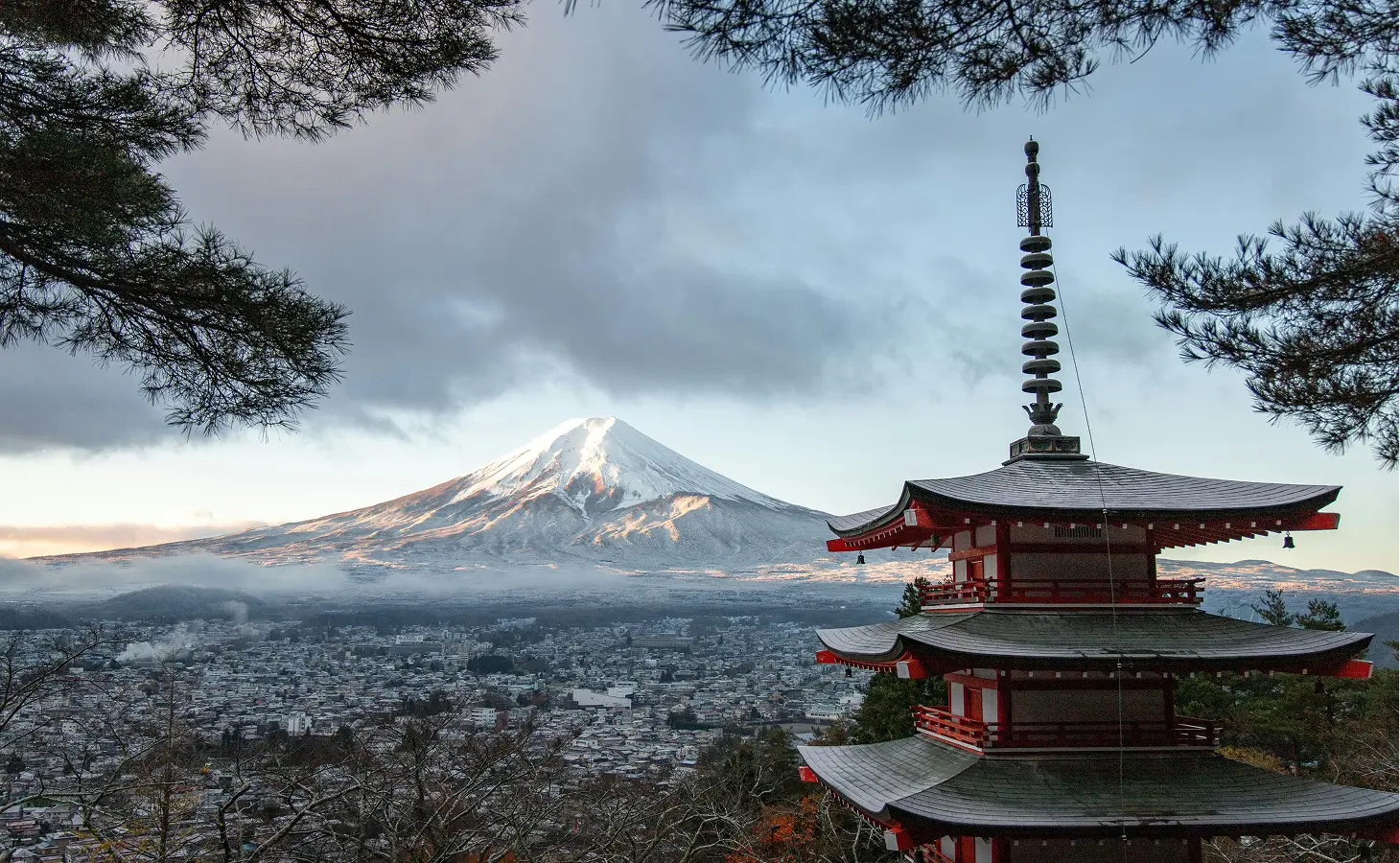 Mount Fuji with pagoda